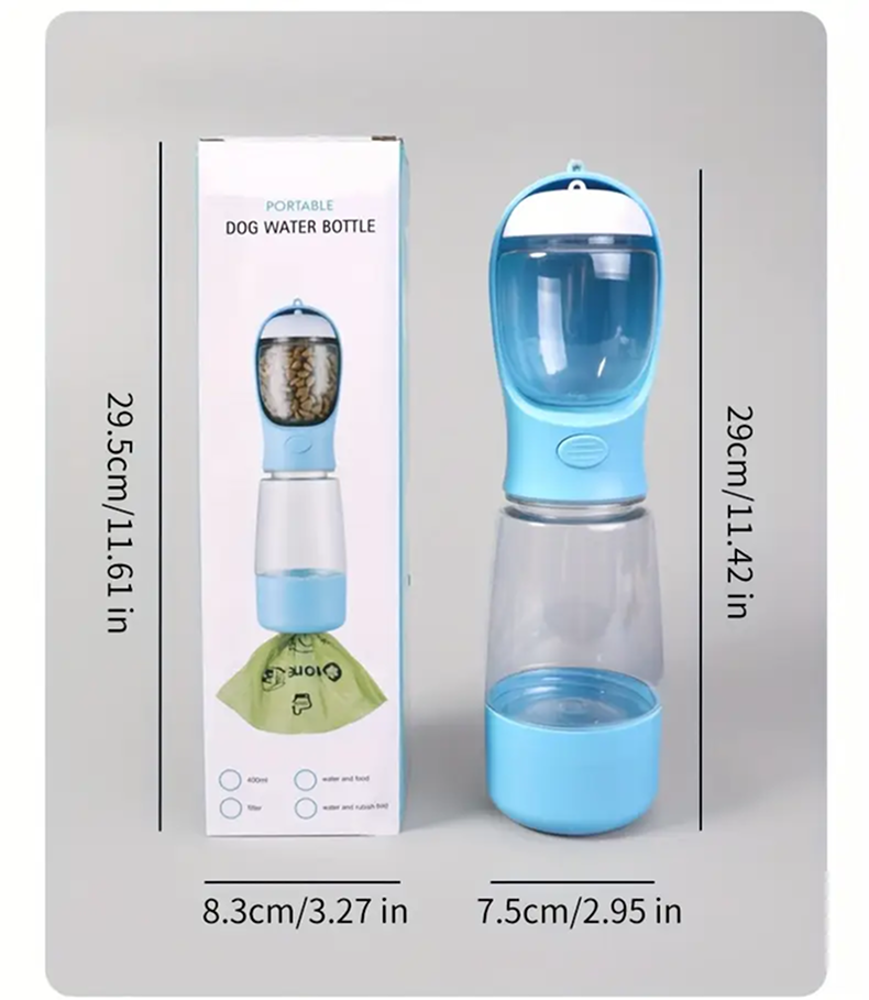 Botella dispensador multi usos para perros